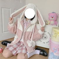 Cute Animal Rabbit Bunny Bear Puppy Cat Plush Coat Jacket - Thumbnail 1