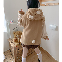 Cute Animal Rabbit Bunny Bear Puppy Cat Plush Coat Jacket - Thumbnail 2