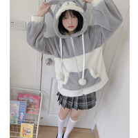 Cute Animal Rabbit Bunny Bear Puppy Cat Plush Coat Jacket - Thumbnail 6