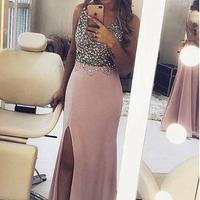 Sparkly Beaded Split Side Mermaid Sexy Prom Dresses, Formal Evening Dresses，1185 - Thumbnail 2