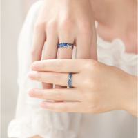 Harajuku new starry sky ring couple ring (a pair of two) - Thumbnail 8