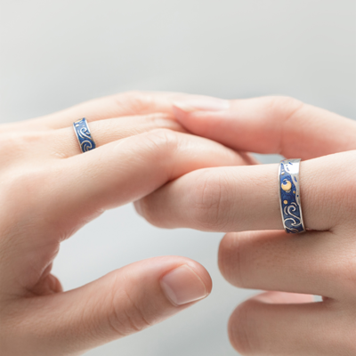 Harajuku new starry sky ring couple ring (a pair of two)