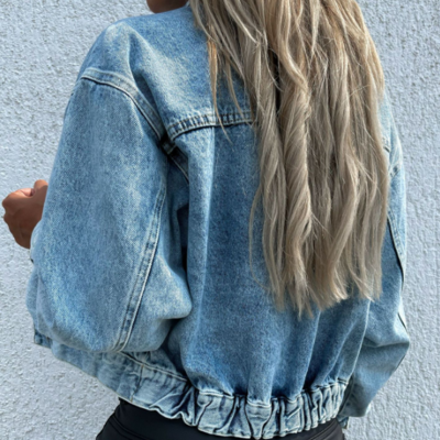 Casual pocket button denim jacket