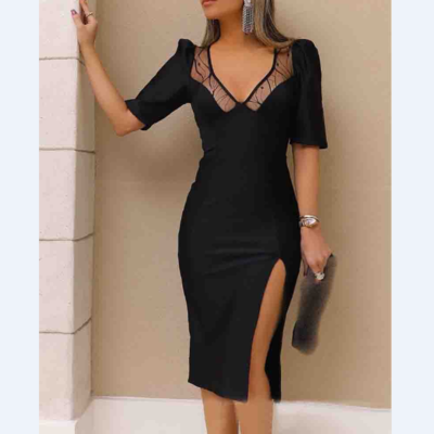 Sexy short sleeve tight dress