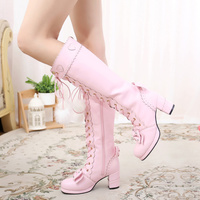 Princess Winter Velvet Fur High Long Boots - Thumbnail 3