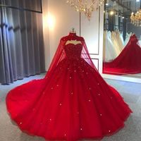 Amazing Lucky Red Ball Gown Wedding Dresses With Beadings,641 - Thumbnail 2