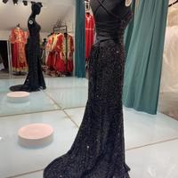 Popular Black Sequins Long Prom Dresses With Slit  - Thumbnail 2