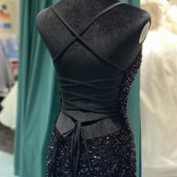 Popular Black Sequins Long Prom Dresses With Slit  - Thumbnail 3