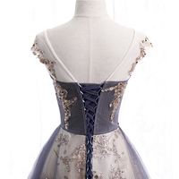 Cute tulle sequins long prom dress evening dress - Thumbnail 4