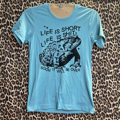 LIFE IS SHORT T-SHIRT (LAGOON BLUE)
