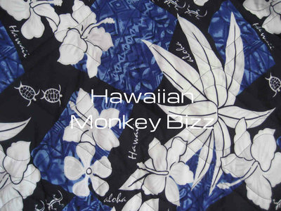 "BLUE - BIG FLOWER" - Hawaiian Seat Covers - 2PC (WATER-RESISTANT + QUILTED)
