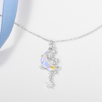 Pretty Luxury Lady Moon Galaxy Pendant Necklace - Thumbnail 5