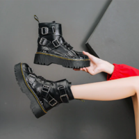 British Style Thick-Soled Motorcycle Short Boots  - Thumbnail 1