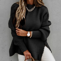 Elegant Ribbed Sweaters Vintage Solid Lantern - Thumbnail 3