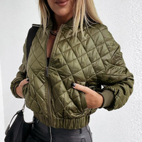 Casual Coat Female Cotton-Padded Quilted - Thumbnail 6