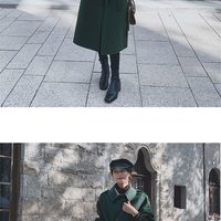 Stitching Woolen Coat Women's Mid-Length - Thumbnail 4
