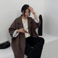 Minimalist Solid Outwear Loose Elegant Retro - Thumbnail 2