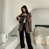 Minimalist Solid Outwear Loose Elegant Retro - Thumbnail 3