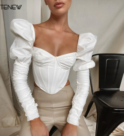 Romantic Irregular Croped Corset Top