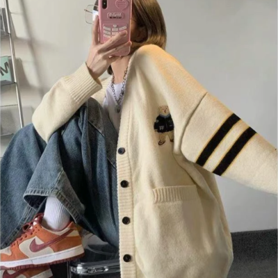 Wind sweater sweet cardigan jacket loose