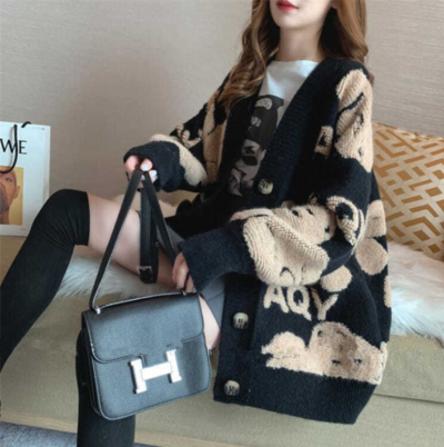 Lazy Korean Style Loose Knit Cardigan