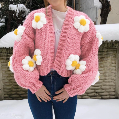  fashion elegant cute pink print sun flower 