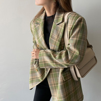 Double Breasted Blazer Suit Office Ladies - Thumbnail 1