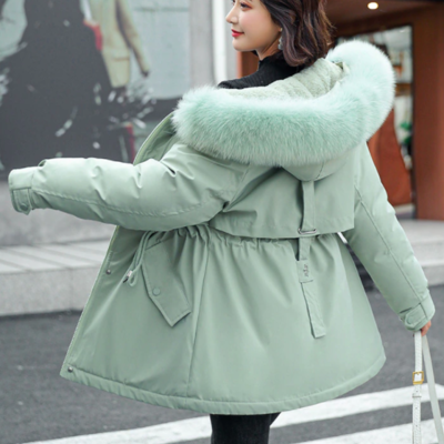 Slim big fur collar outerwear autumn 