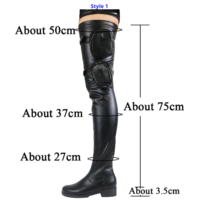 Platform Pocket Bags Thigh High Boots - Thumbnail 8