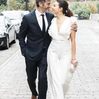 Country Bohemian Wedding Dresses Jumpsuits V Neck Backless Ruffle Satin Floor Length Bridal Gowns Plus Size Boho Wedding Dress - Thumbnail 1