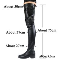 Over-The-Knee Boots Cross-Tied Platform - Thumbnail 5