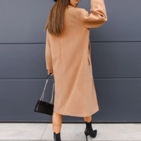  Long Sleeve Solid Cardigan Winter Turn-down - Thumbnail 6