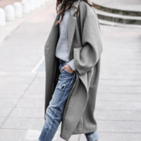 High Street Solid Color Long Overcoat - Thumbnail 4