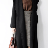 Double-faced Cashmere Woolen Coat Female - Thumbnail 3