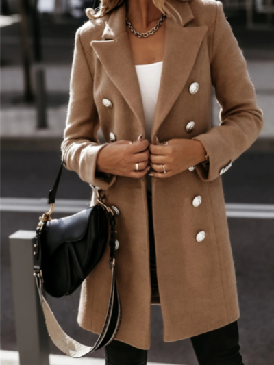 Winter Women Blends Coat Solid Color