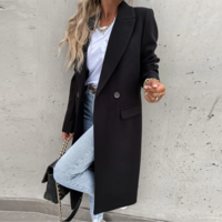 Style Turn-down Collar Woolen Coat Women - Thumbnail 7