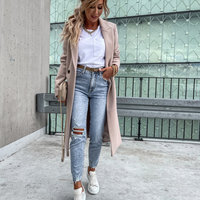 Maxi Long Coat Female Robe Outerwear - Thumbnail 3