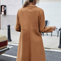  Long Coat Trench Collar Double Breasted  - Thumbnail 7