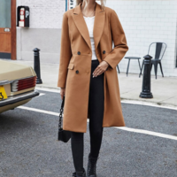  Long Coat Trench Collar Double Breasted  - Thumbnail 4