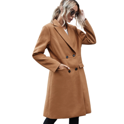  long coat trench collar double breasted 