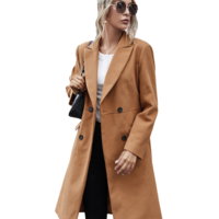  Long Coat Trench Collar Double Breasted  - Thumbnail 1