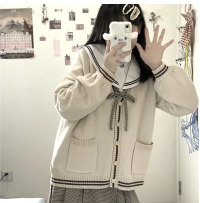 Sweater Japanese Cardigan Women Clothing 
