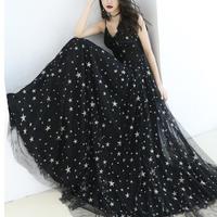 SImple Sweetheart tulle black ong prom dress, evening dress - Thumbnail 1