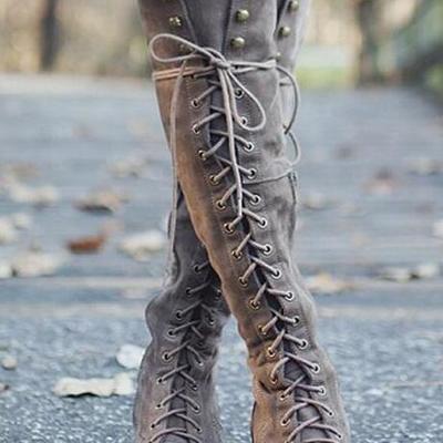  lace up spring autumn western boots