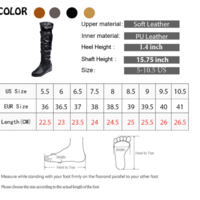 Wedge Long Boots Fashion Pleated Round Toe - Thumbnail 9