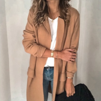  Long Blazer Coats Long Sleeve Fake Pocket  - Thumbnail 1