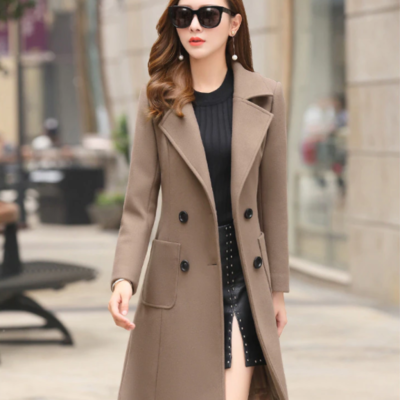 Coats pockets lapel jackets woolen overcoat
