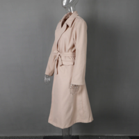  Long Wool & Blends Coat Turn Down Collar - Thumbnail 5