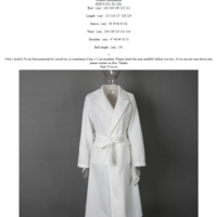  Long Wool & Blends Coat Turn Down Collar - Thumbnail 7