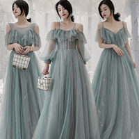 Cute tulle long A ine prom dress evening gown - Thumbnail 5